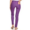 Yelete Women's Basic Five Pocket Stretch Jegging Tights Pants Purple