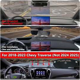 Dash Cover Compatible with Chevy Traverse 2018-2023（Fit Not 2024 2025&right-hand drive )Dashboard Cover Mat Non-Slip Pad Carpet Sunshield Protector, with HUD Accessories Custom Fit for Chevy Traverse