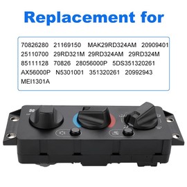 WATERWICH HVAC Heater Control Switch Compatible with Mack CXU612 1999-2005 CXU612 2008-2018 Replacement for 70826280 21169150 MAK29RD324AM