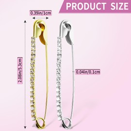 20PCS Rhinestone Safety Pins Gold Brooch - Hijab Pins, Charms for Socks, Brooches and Pins for Women, Small Safety Pins, Brooch Pins - Gold & Silver