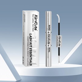 Lash Bond and Seal AiryCute, 150H Long Lasting Waterproof Lash Glue for Eyelash Clusters, Strong Hold, Latex-Free & Non-Irritating Extension Glue for Sensitive Eyes & DIY at Home(White 5ml+5ml)