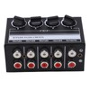Stereo Mini Mixer Passive Audio Signal Controller 4 Channel Hub