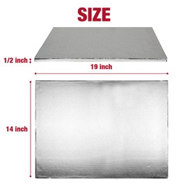 Paremmin Paremmin 19 x 14 Inch Rectangle Cake Boards 1/2inch Thick, Pack of 1 - Sturdy Half Sheet Cake Drums with Smooth Straight Edges, Waterproof & Oil-Proof (Silver, 14x19"(half sheet))