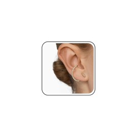 Aneneiceera Vintage Crystal Circle Stud Earrings Gold Cz Open Hoop Earrings Rhinestone Circle Earrings Crystal Hoop Crawler Earrings Jewelry for Women