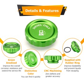 WEISEN Magnetic Diesel Fuel Tank Cap For 20-24 GMC Sierra 1500/Sierra 1500 Limited 3.0L