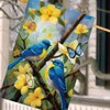 Large Spring Summer House Flags 28x40 Double Sided Bluebird Garden