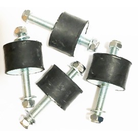 Sellerocity 4PK Extreme Heavy Duty Rubber Foot Pad Anti Vibration 1" Thick 1.5" Diameter Double Studded Fits Many Pressure Washers Generators Compressors Mixers