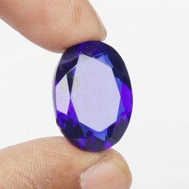 REAL-GEMS 27.85 Ct Blue Topaz Oval Shaped Used for Jewelry Making