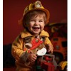 DolliBu Lying Brown Donkey Firefighter Stuffed Animal with Name Personalization