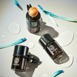 BULLSONE Grasse Vent Clip Type Car Air Freshener Diffuser 2 Pack + Refill Liquid Set of 4 - Cool Aqua Scent