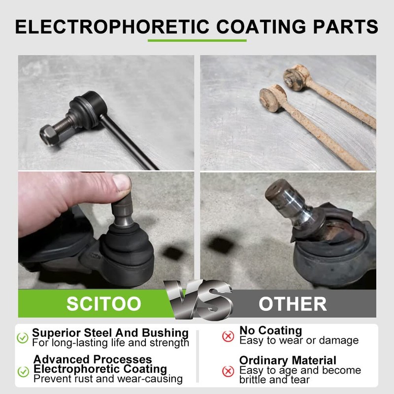 SCITOO 8pcs Front Suspension Kit Inner Tie Rod End fit