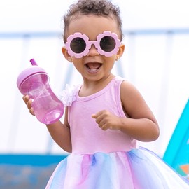 CHICCO Sport Spout Trainer with Semi-Firm, Bite-Resistant Spout and Spill-Free Lid 9oz.| Top-Rack Dishwasher Safe | Easy to Hold with Ergonomic Indents | Pale Pink/Lavender, 2pk| 9+ months