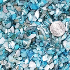 BeachWalk Small Natural Crushed Shells - for Weddings, Vase Filler, Home Décor, and Crafts (48 oz (3 lb), Blue Pearl)