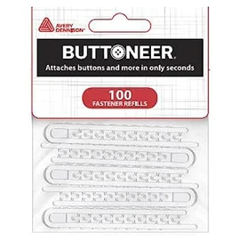 Buttoneer Button Fastening System – *FITS New BUTTONEER Tool* Natural Colored Nylon Fastener Refills, 100 Pieces