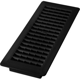 Décor Grates PL412-BLK Louvered Plastic Floor Register, 4x12 Inches, Black