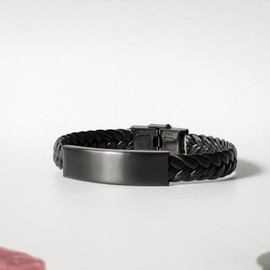 Unique Braided Leather Bracelet for Son - Engraved with Love from Mom, Perfect Idea Gifts for Christmas, Graduation, and Birthday