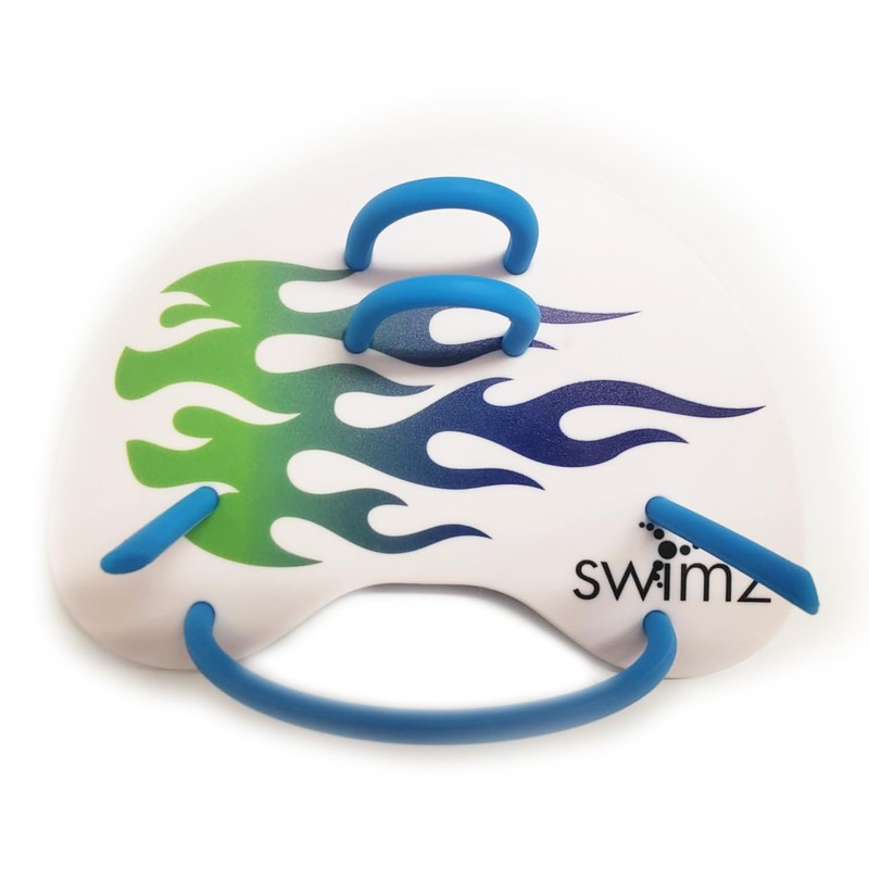 Swimz Swim Club Training Finger Paddles, Blue/Green, One Size