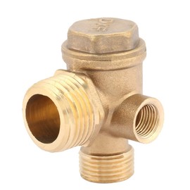 Air Compressor Check Valve, 3 Way Male Thread Brass Connections for Connecting Hoses, Air Pressure Tank and Compressor Piston Pump