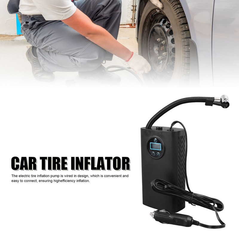 Car Tire Inflator Digital Display Portable Wired Inflation Pump for