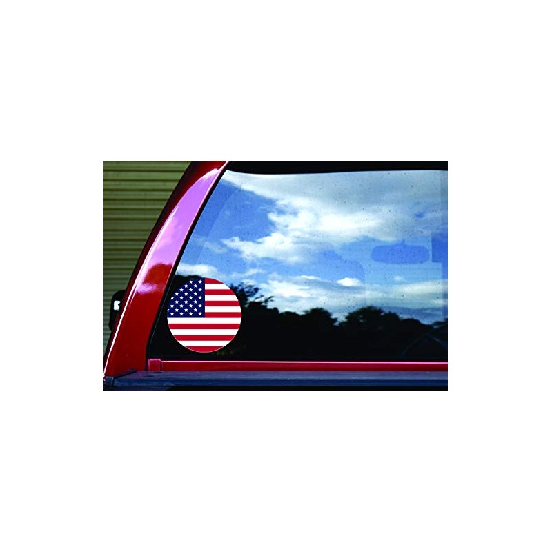 StickerTalk Circular US Flag Vinyl Sticker, 6 inches by 6