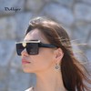 Dollger anteojos de sol cuadradas de gran tamaño con parte