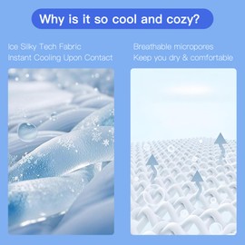 DouxDosy Cooling Blanket for Hot Sleepers - Summer Blanket Thin Lightweight for Bed, Q-Max>0.4, Breathable, Double-Sided, Absorbs Heat to Keep Body Cool from Night Sweats, 60"x90" Twin Size, Grey