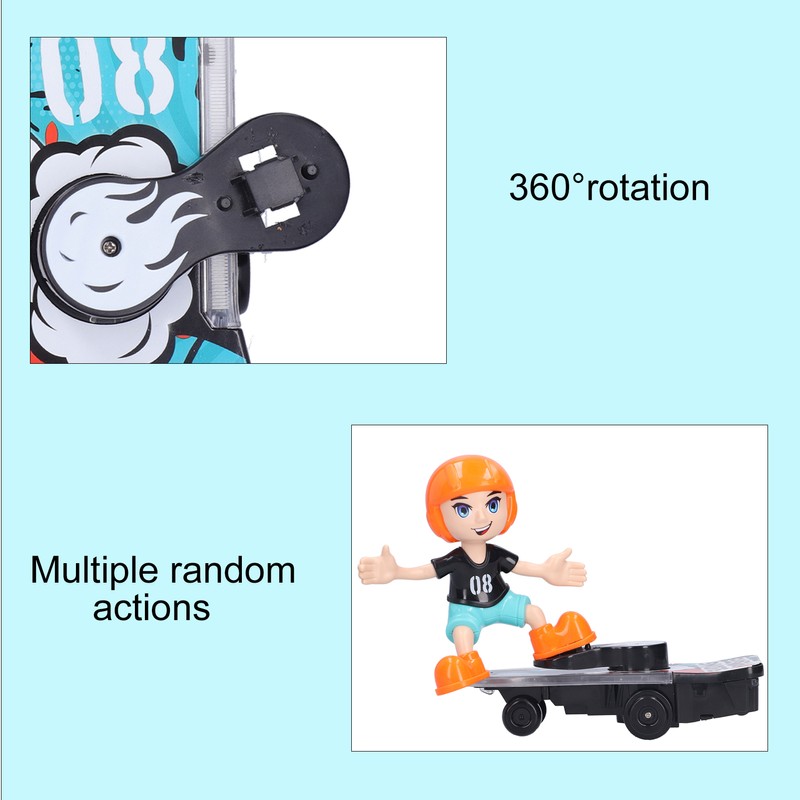 Children Electric Cartoon Scooter Toy Music Light 360° Rotation Stunt