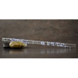 Hall Crystal Flute 11016 - Inline Glass Piccolo in D - Blue Delft