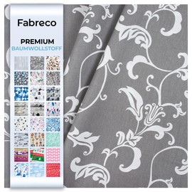 Fabreco - 100% Premium Cotton Fabric Sold by the Metre 50 x 160 cm - Grey Joanna | 220 g/m² - Soft, Durable & Skin-Friendly | Fabrics for Sewing & Decoration | Fabric Sold by the Metre - Fabric