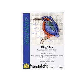 Mouseloft Mini Cross Stitch Kit - Kingfisher, Stitchlets Collection