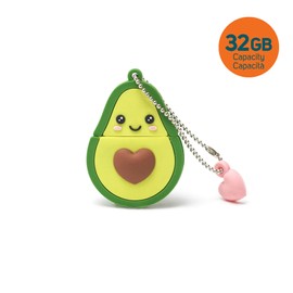 Legami - USB 3.0 32GB Ultra Fast Soft PVC Coated Flash Drive 4x4.8cm Avocado Theme