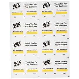 WIX (WI1516) Oil Change Decal