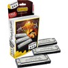 Hohner 3P572BX Hot Metal 3 Harmonica Value Pack, Keys C,