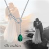 MEDWISE Malachite Necklace Teardrop Pendant Necklace with Infinity Symbol Sterling
