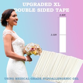 MyMegan Double Sided Tape for Clothes, 100 Stripes Tape for Fashion, XL Upgraded Body Tape, Long Lasting Fabric Tape for Dresses, Bras, Tops, Versatile Boobtape, Skin Tape & Hemming Tape