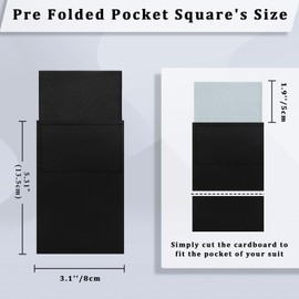 Luckyvestir Prefolded Suit Pocket Squares for Men Mens Pocket Square on Card for Jackets Business Wedding Accessories (White Black Grey Blue)