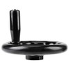 1PC 12*125mm Black Round 3 Spoke Hand Wheel for Lathe