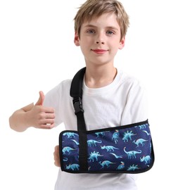 Ledhlth Kids Arm Sling for Boys with Dinosaur Print – Adjustable Fracture Support Sling for Stable Injuries, Post-Surgery & Recovery (Dinosaur, Small)