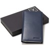 HISCOW Minimalist Checkbook Cover - Full Grain Leather (Dark Blue)