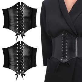 SZSMW Pack of 2 Corset Belts, Underbust Corset, Perfect for Everyday Use, Costume Parties, Cosplay, Holiday Gifts, Versatile and Suitable for All Occasions, Ferrous