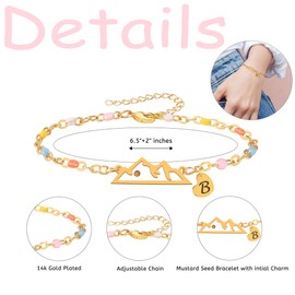 AINILOVE Initial Mustard Seed Bracelet for Women Teen Faith as small as a Mustard Seed Bracelets with Letter Charm Christian Gifts for Women Inspirational Religious Graduation Gifts for Women(B)