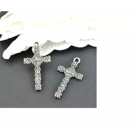 Fashion Jewelry DAINTY SMALL CROSS CELTIC Charm Pendant 22" 925 Sterling Silver Necklace Women