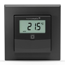 Homematic IP Smart Home Temperature and Humidity Sensor with Display - Inside, Anthracite, Controls Radiator / Underfloor Heating via App, Alexa, Temperature Measurement, Energy Saving, 160551A0