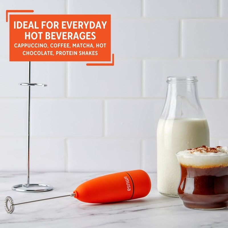 IMUSA 10in Electric Milk Frother with Stand, Orange
