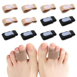 Hammer Toe Straightener, 12PCS Broken Toe Wraps, Toe Straightener Toe Protector Wraps Toe Splints Bent Toes Corrector Toe Separators for Overlapping Crooked Toes and Hammer Toes Broken Toes Support