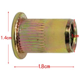 HSeaMall M8 Plated Carbon Steel Rivet Nut M8 Threaded Insert Flat Head Threaded Rivet Nutsert Cap Kits Rivnut Tool50Pack