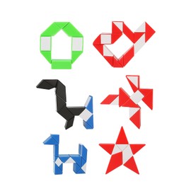 GIFTRIX Magic Snake Cube Toy 24 Blocks Pack of 12 Puzzle Fidget Twist Snake 3D Puzzles for Kids Adults Mini Speed Cubes Party Bag Filler Travel Game Birthday Party Supplies Toy (6 Pack)