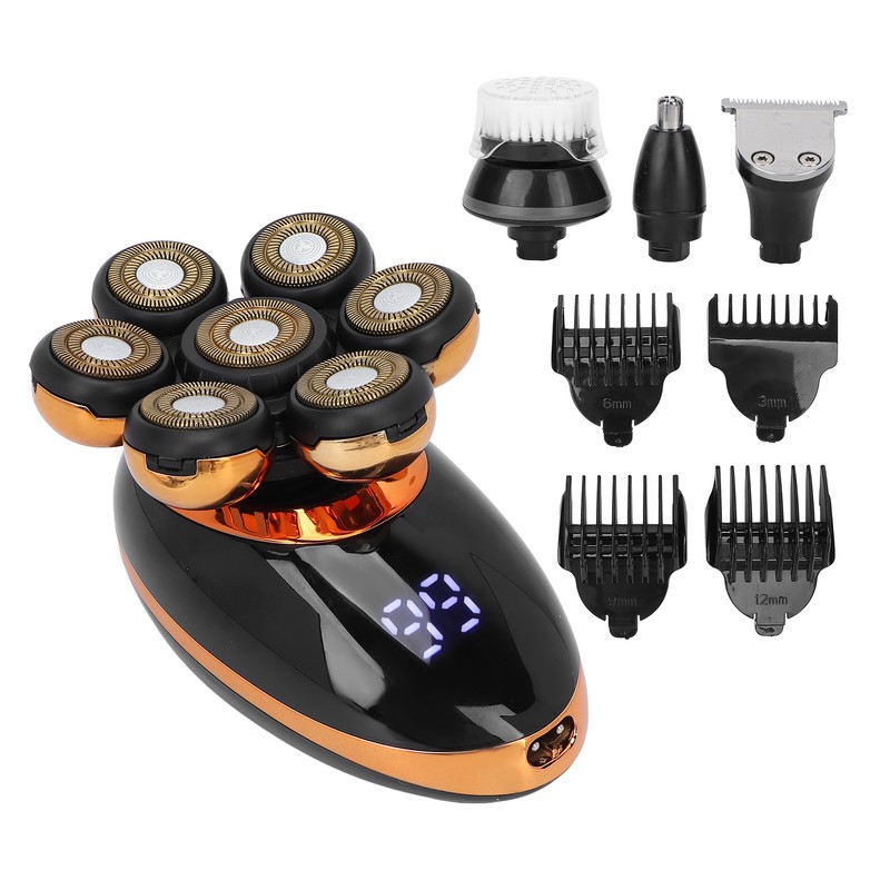 5 in 1 Electric Head Shaver IPX7 Waterproof Intelligent Floating