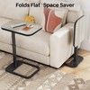 Kitstorack TV Tray Table, Adjustable Height & Rounded Metal Corners,