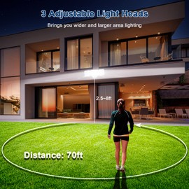 EMANER Outdoor Motion Sensor Flood Light, 100-130V Corded, 45W 4500lm 5000K, LED Security Wall Light Wired for Porch/Garage/Yard (2-Pack, White)